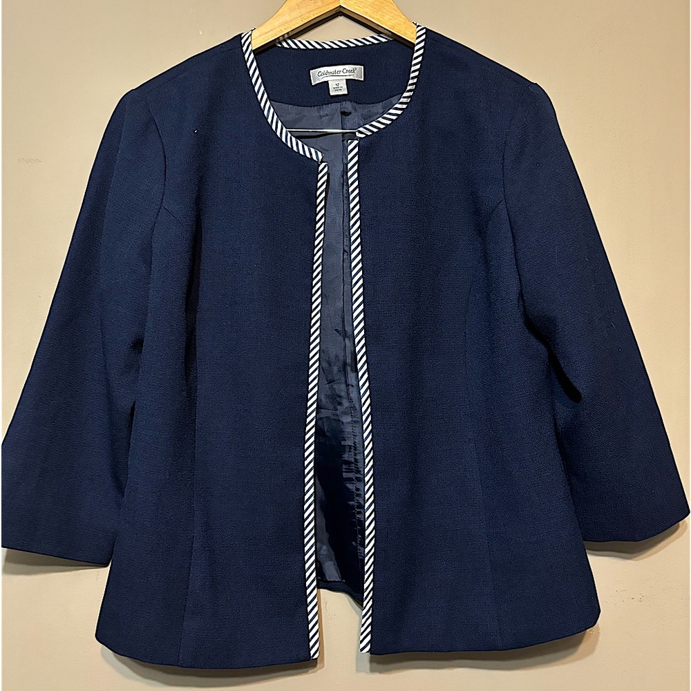 COLDWATER CREEK Navy Nautical Vibes Blazer